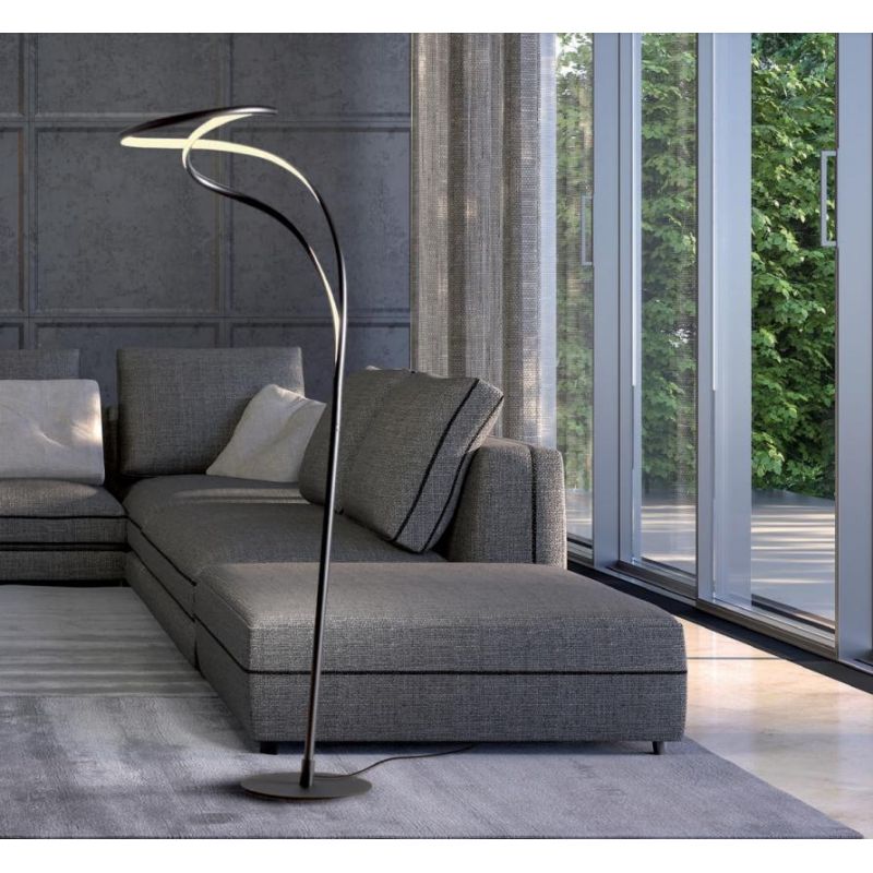 TEMPEST PIANTANA SINUOSA E MODERNA LED 30W LUCE 3000K DIMMERABILE ALLUMINIO 3 COLORI