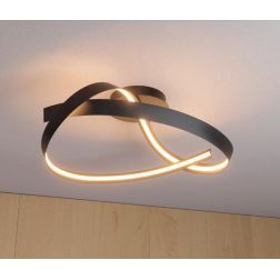 IMPULS PLAFONIERA MODERNA LED 34W LUCE 3000K DIMMERABILE ALLUMINIO 3 COLORI DIAMETRO CM 60