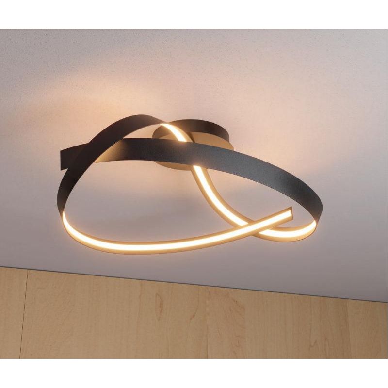 IMPULS PLAFONIERA MODERNA LED 34W LUCE 3000K DIMMERABILE ALLUMINIO 3 COLORI DIAMETRO CM 60