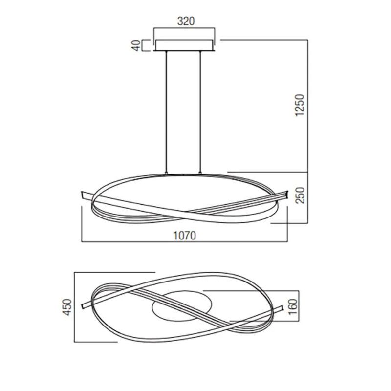 IMPULS SOSPENSIONE LED 38W LUCE 3000K DIMMERABILE ALLUMINIO 3 COLORI DIAMETRO CM 107 MODERNA