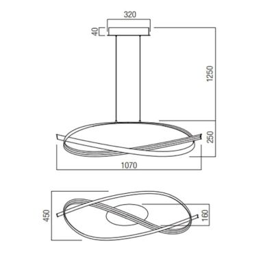 IMPULS SOSPENSIONE LED 38W LUCE 3000K DIMMERABILE ALLUMINIO 3 COLORI DIAMETRO CM 107 MODERNA