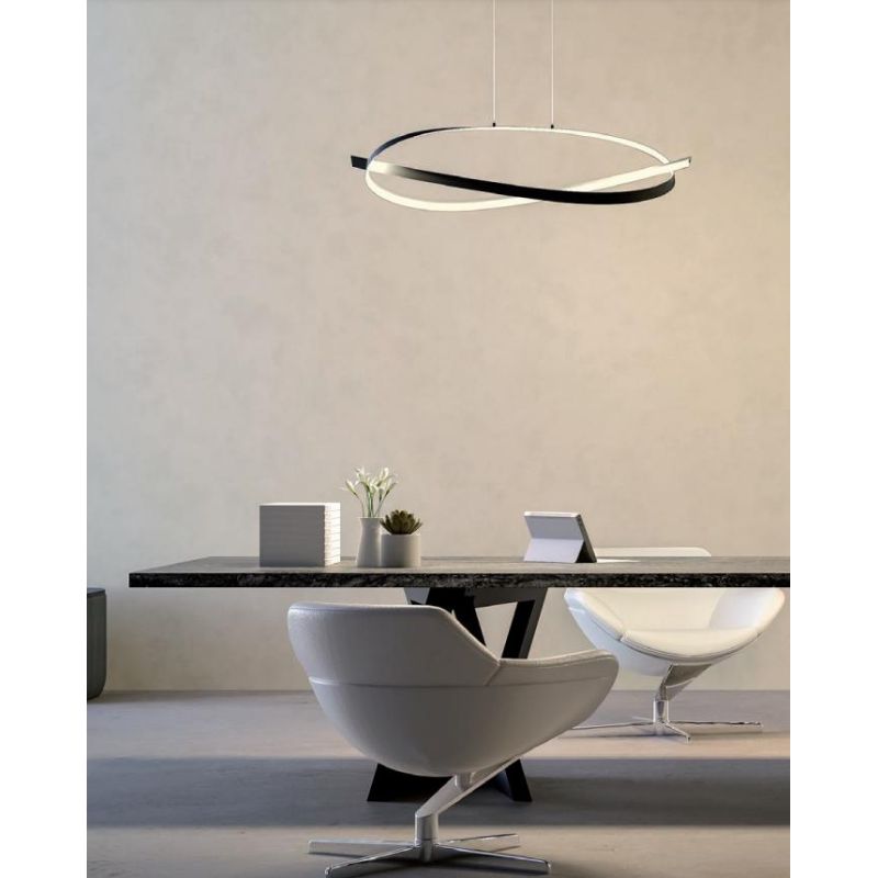 IMPULS SOSPENSIONE LED 38W LUCE 3000K DIMMERABILE ALLUMINIO 3 COLORI DIAMETRO CM 107 MODERNA