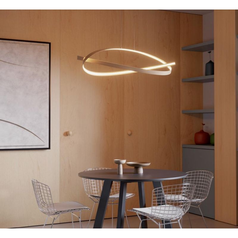 IMPULS SOSPENSIONE LED 38W LUCE 3000K DIMMERABILE ALLUMINIO 3 COLORI DIAMETRO CM 107 MODERNA