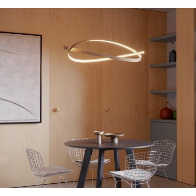 IMPULS SOSPENSIONE LED 38W LUCE 3000K DIMMERABILE ALLUMINIO 3 COLORI DIAMETRO CM 107 MODERNA