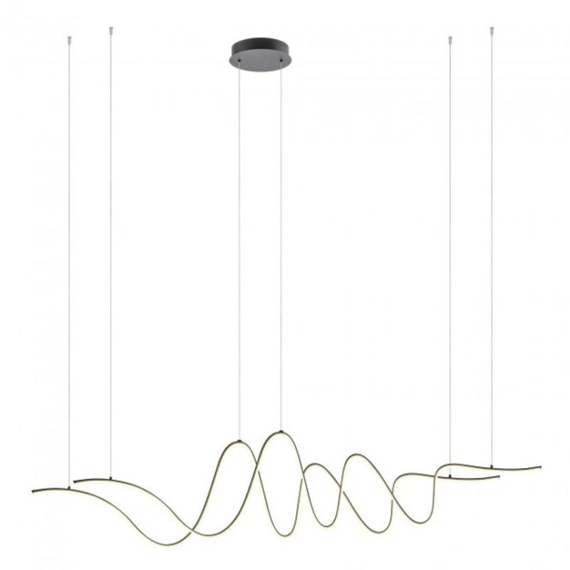 IMPULS SOSPENSIONE ULTRAMODERNA LED 68W LUCE 3000K DIMMERABILE ALLUMINIO 3 COLORI LARGHEZZA CM 170