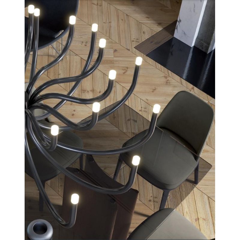 LUXOR LAMPADARIO A BRACCI LED INTEGRATO LUCE 3000K ALLUMINIO 4 COLORI DESIGN MODERNO