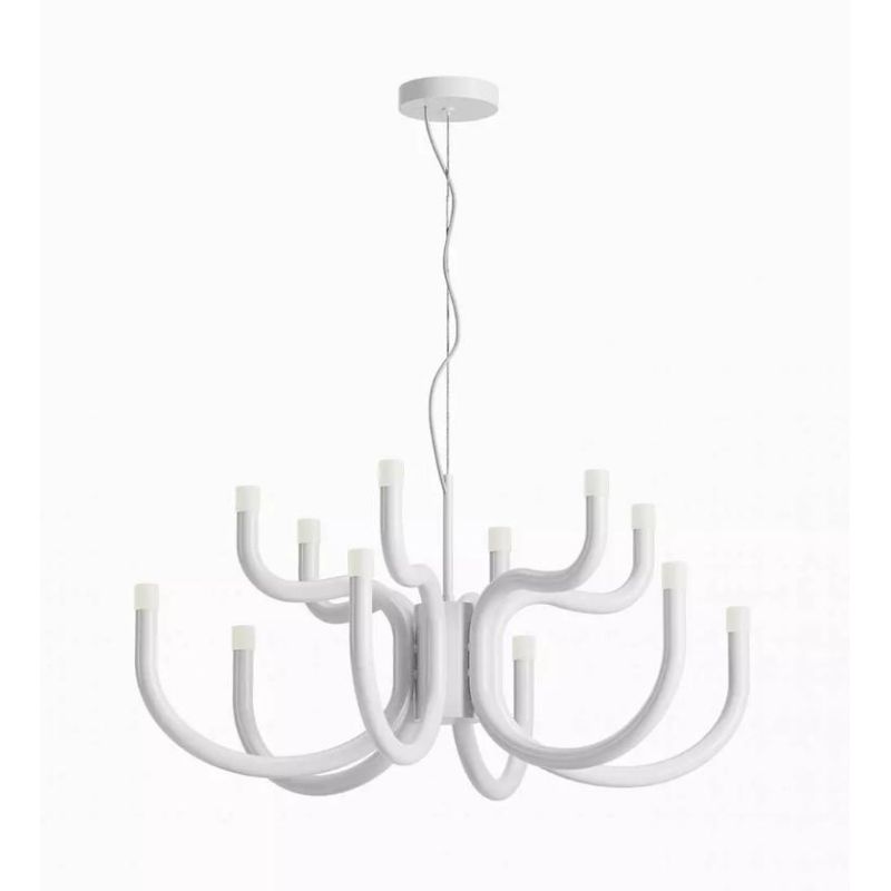 LUXOR LAMPADARIO A BRACCI LED INTEGRATO LUCE 3000K ALLUMINIO 4 COLORI DESIGN MODERNO