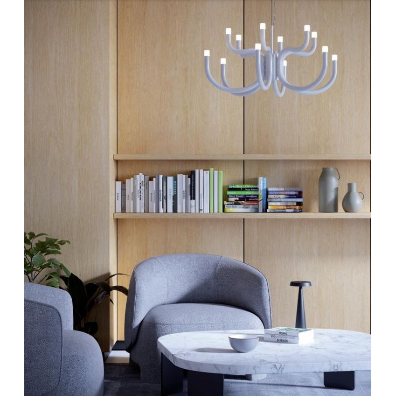 LUXOR LAMPADARIO A BRACCI LED INTEGRATO LUCE 3000K ALLUMINIO 4 COLORI DESIGN MODERNO