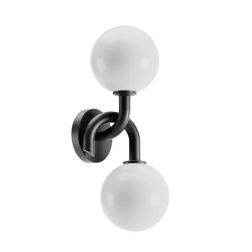 CONFUSIO APPLIQUE 2 LUCI METALLO ORO O NERO LAMPADINE ATTACCO E14 DESIGN MODERNO 2