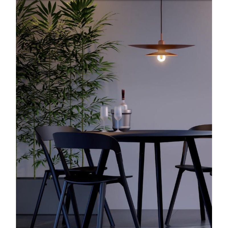 GUNNAR SOSPENSIONE MODERNA IN ALLUMINIO DIAMETRO CM 50 IN 4 FINITURE COLORE LAMPADINA E27