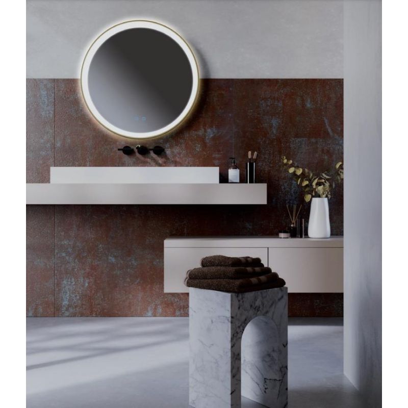 VANITY LAMPADA SPECCHIO ROTONDA D78 CM LED 48W LUCE DIMMERABILE FUNZIONE ANTIAPPANNAMENTO 3 COLORI IP44