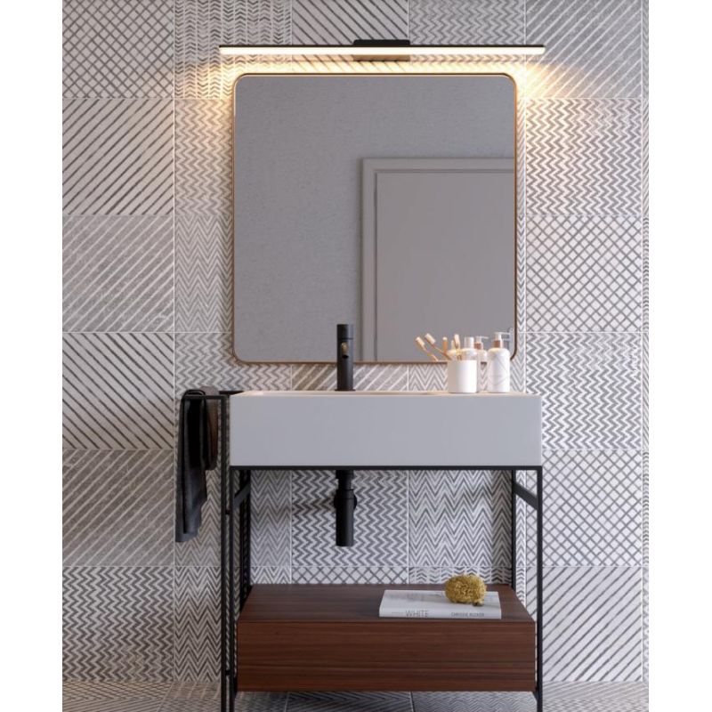 BARRIO LAMPADA DA SPECCHIO CM 120-CM90-CM60 LED IP44 BIANCA O NERA LUCE 3000K O 4000K MODERNA
