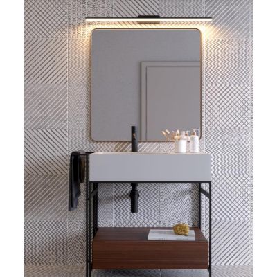 BARRIO LAMPADA DA SPECCHIO CM 120-CM90-CM60 LED IP44 BIANCA O NERA LUCE 3000K O 4000K MODERNA
