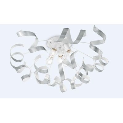 SOLE PLAFONIERA IN METALLO CON DECORI ARGENTO O ORO DIPINTI A MANO MODERNA 5 LUCI CRISTALENSI LUX - Cristalensi Shop Online