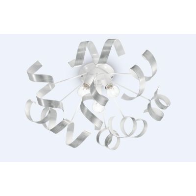 SOLE PLAFONIERA IN METALLO CON DECORI ARGENTO O ORO DIPINTI A MANO MODERNA 3 LUCI CRISTALENSI LUX - Cristalensi Shop Online