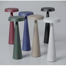 TAO LAMPADA DA TAVOLO IP65 BATTERIA RICARICABILE LED 2.5W LUCE 2700K-3000K DIMMERABILE TOUCH 6 COLORI