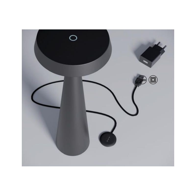 TAO LAMPADA DA TAVOLO IP65 BATTERIA RICARICABILE LED 2.5W LUCE 2700K-3000K DIMMERABILE TOUCH 6 COLORI