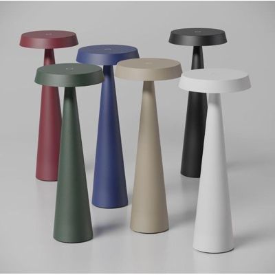 TAO LAMPADA DA TAVOLO IP65 BATTERIA RICARICABILE LED 2.5W LUCE 2700K-3000K DIMMERABILE TOUCH 6 COLORI