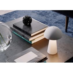 KIRA LAMPADA DA TAVOLO BIANCA O NERA IN ABS IP44 BATTERIA RICARICABILE LED 4.7W LUCE 3000K DIMMERABILE TOUCH 2