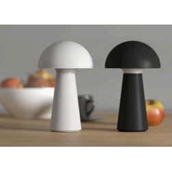 KIRA LAMPADA DA TAVOLO BIANCA O NERA IN ABS IP44 BATTERIA RICARICABILE LED 4.7W LUCE 3000K DIMMERABILE TOUCH