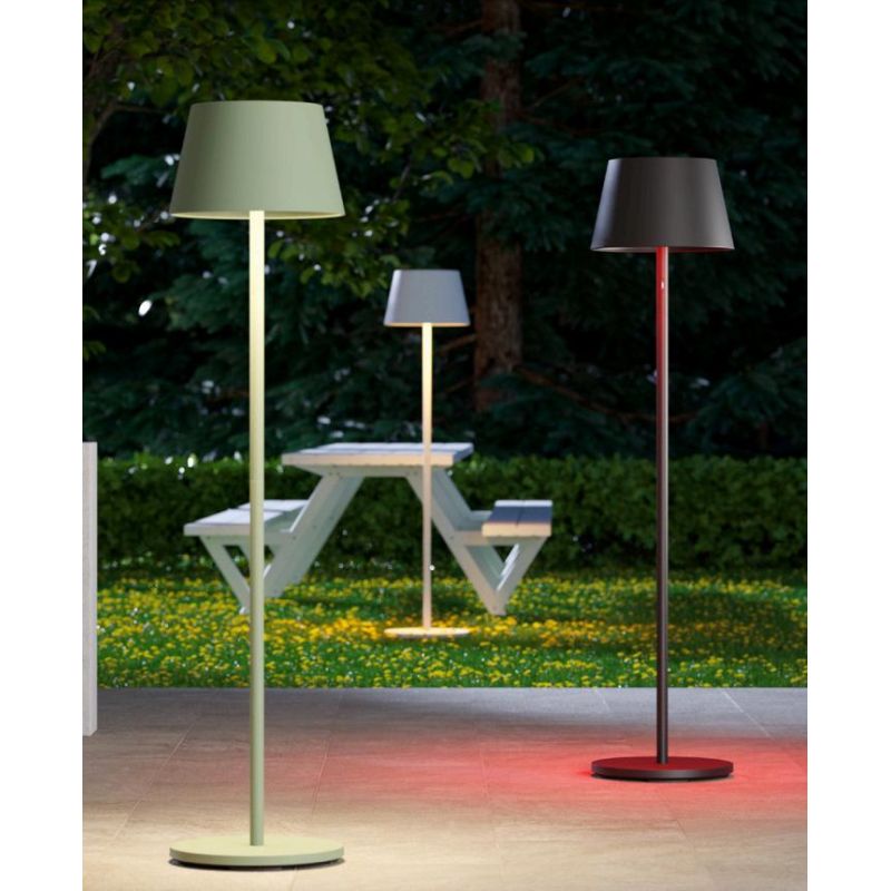 TESEO LAMPADA DA TERRA BIANCA,NERA O VERDE IP65 BATTERIA RICARICABILE LED 10W + RGB LUCE DIMMERABILE E TOUCH