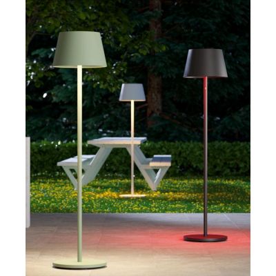 TESEO LAMPADA DA TERRA BIANCA,NERA O VERDE IP65 BATTERIA RICARICABILE LED 10W + RGB LUCE DIMMERABILE E TOUCH