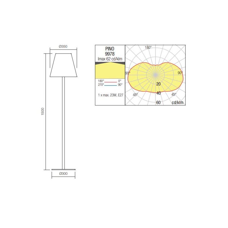 PINO FLOOR PIANTANA DA ESTERNO 2 MISURE METALLO ANTRACITE E DIFFUSORE BIANCO LAMPADINA E27