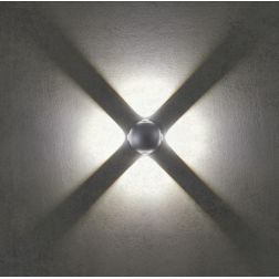 MILESTONE APPLIQUE A SFERA BIANCA O ANTRACITE IP54 LED 12W LUCE 3000K 4 FASCI DI LUCE MODERNA