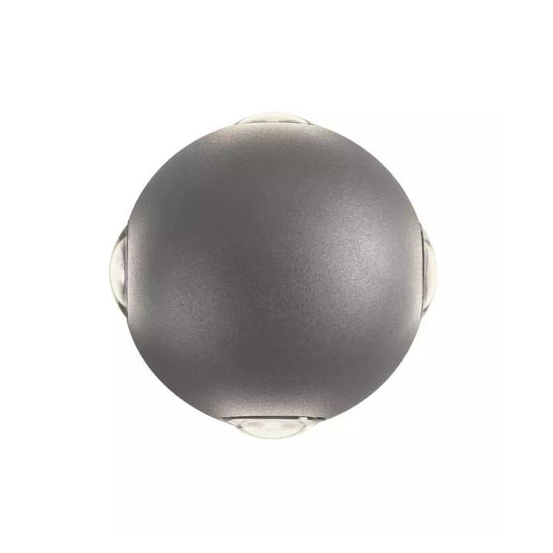 MILESTONE APPLIQUE A SFERA BIANCA O ANTRACITE IP54 LED 12W LUCE 3000K 4 FASCI DI LUCE MODERNA