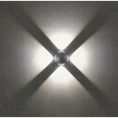 MILESTONE APPLIQUE A SFERA BIANCA O ANTRACITE IP54 LED 12W LUCE 3000K 4 FASCI DI LUCE MODERNA