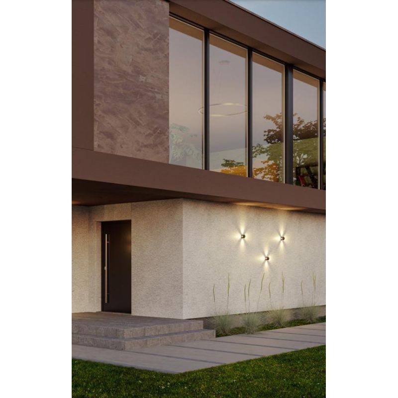 MILESTONE APPLIQUE A SFERA BIANCA O ANTRACITE IP54 LED 12W LUCE 3000K 4 FASCI DI LUCE MODERNA