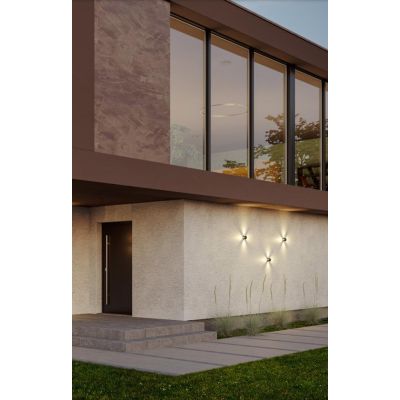MILESTONE APPLIQUE A SFERA BIANCA O ANTRACITE IP54 LED 12W LUCE 3000K 4 FASCI DI LUCE MODERNA