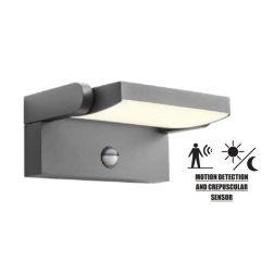 FLIP APPLIQUE ORIENTABILE CON SENSORE DI MOVIMENTO E CREPUSCOLARE IP54 3 COLORI LED 20W LUCE 3000K