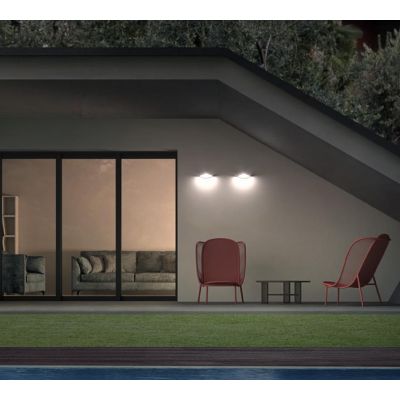 CHALET APPLIQUE DA ESTERNO IP54 LED 9W LUCE 3000K ANTRACITE E MARRONE MODERNA