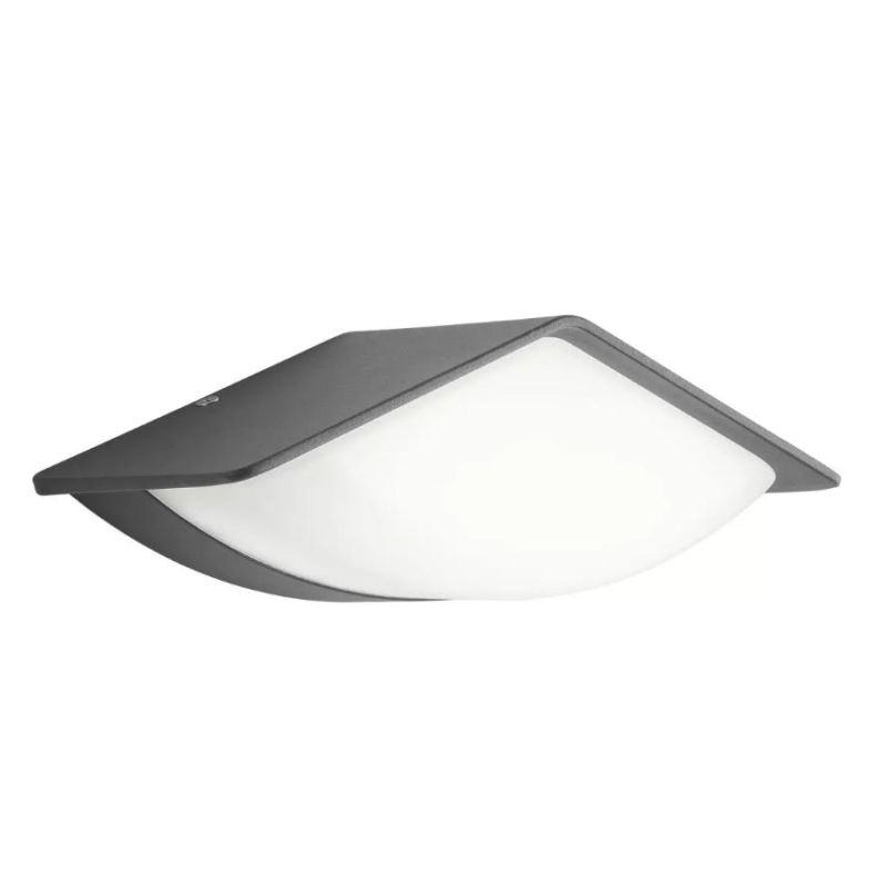 CHALET APPLIQUE DA ESTERNO IP54 LED 9W LUCE 3000K ANTRACITE E MARRONE MODERNA