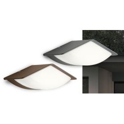 CHALET APPLIQUE DA ESTERNO IP54 LED 9W LUCE 3000K ANTRACITE E MARRONE MODERNA