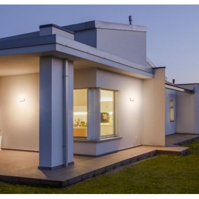 SEBRA APPLIQUE DA ESTERNO A GRIGLIA IP54 LED 15W LUCE 3000K ANTRACITE E MARRONE MODERNA