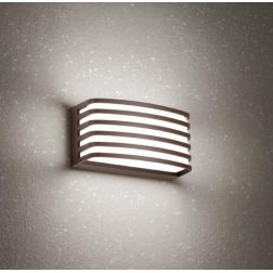 SEBRA APPLIQUE DA ESTERNO A GRIGLIA IP54 LED 15W LUCE 3000K ANTRACITE E MARRONE MODERNA 2