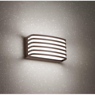 SEBRA APPLIQUE DA ESTERNO A GRIGLIA IP54 LED 15W LUCE 3000K ANTRACITE E MARRONE MODERNA