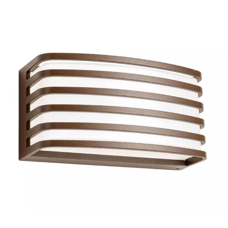 SEBRA APPLIQUE DA ESTERNO A GRIGLIA IP54 LED 15W LUCE 3000K ANTRACITE E MARRONE MODERNA