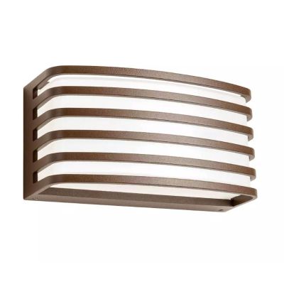 SEBRA APPLIQUE DA ESTERNO A GRIGLIA IP54 LED 15W LUCE 3000K ANTRACITE E MARRONE MODERNA