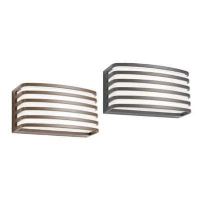 SEBRA APPLIQUE DA ESTERNO A GRIGLIA IP54 LED 15W LUCE 3000K ANTRACITE E MARRONE MODERNA