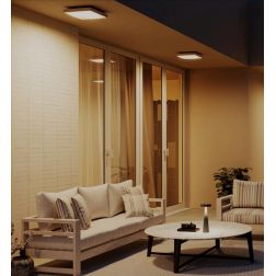 BEZEL PLAFONIERA QUADRATA 2 MISURE IP54 LED CON LUCE 3000K ANTRACITE,BIANCA E MARRONE MODERNA 2