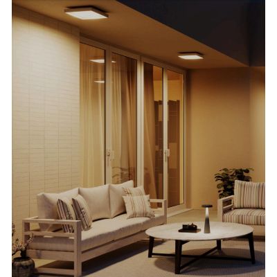 BEZEL PLAFONIERA QUADRATA 2 MISURE IP54 LED CON LUCE 3000K ANTRACITE,BIANCA E MARRONE MODERNA