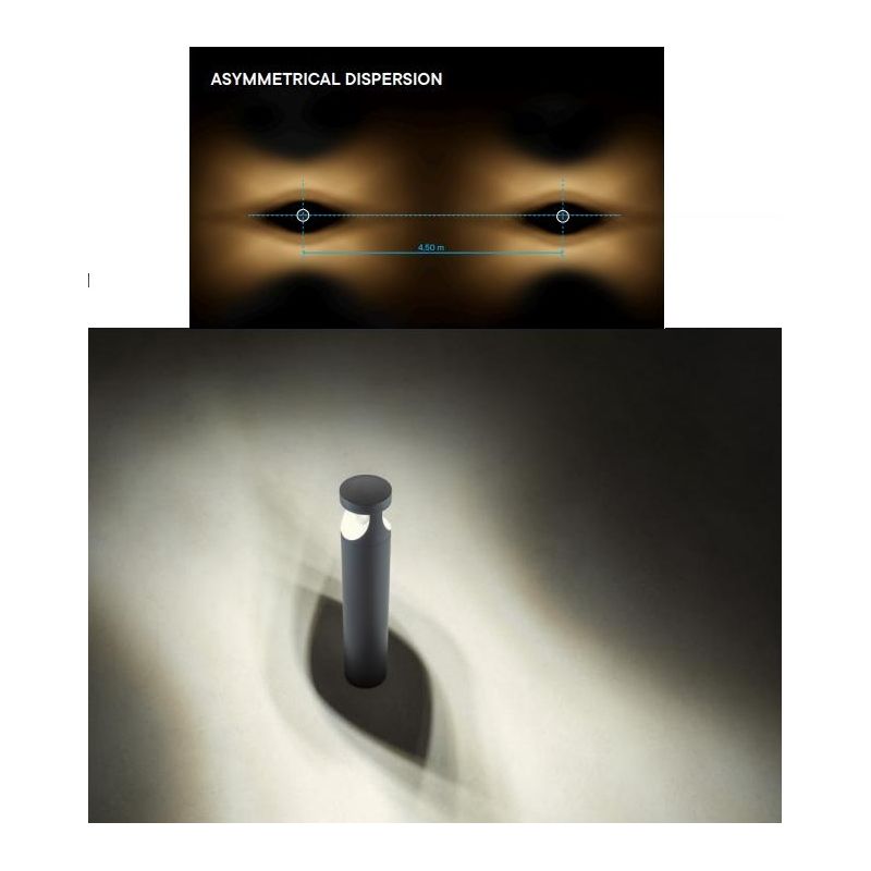 XWALK PALO DA GIARDINO H80 CM ANTRACITE O CORTEN IP65 LED 24W LUCE 2700K-3000K DESIGN MODERNO