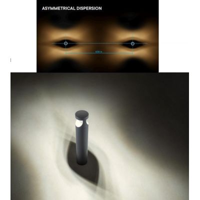 XWALK PALO DA GIARDINO H80 CM ANTRACITE O CORTEN IP65 LED 24W LUCE 2700K-3000K DESIGN MODERNO