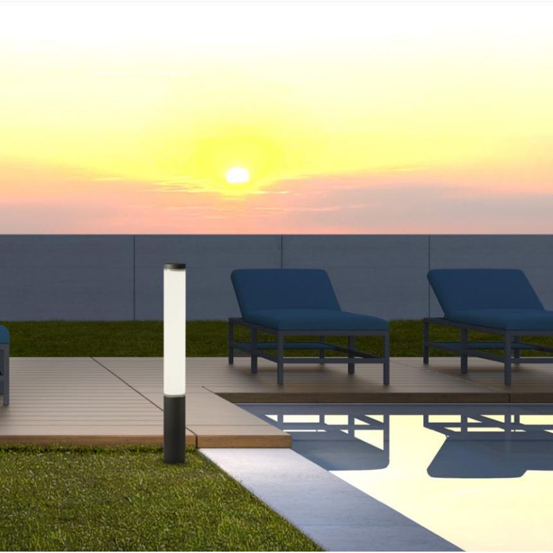 HINT LAMPIONE DA GIARDINO H100 E H200 CM ANTRACITE IP54 LED 30W E 100W LUCE 3000K MODERNO