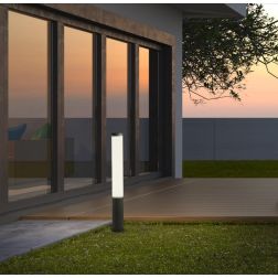 HINT LAMPIONE DA GIARDINO H100 E H200 CM ANTRACITE IP54 LED 30W E 100W LUCE 3000K MODERNO 2