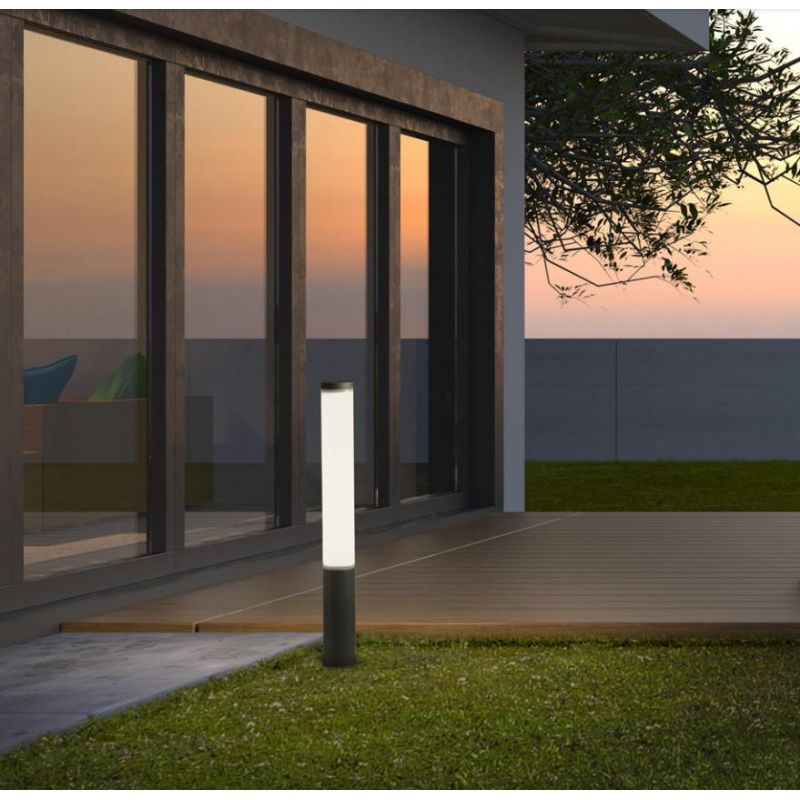 HINT LAMPIONE DA GIARDINO H100 E H200 CM ANTRACITE IP54 LED 30W E 100W LUCE 3000K MODERNO