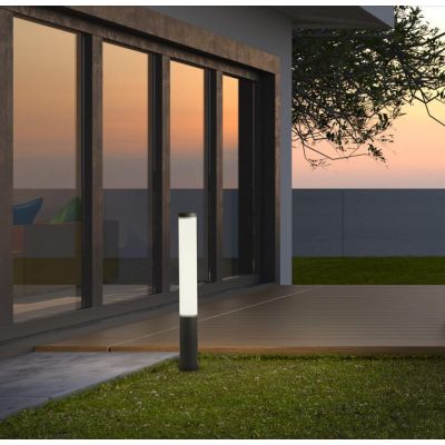 HINT LAMPIONE DA GIARDINO H100 E H200 CM ANTRACITE IP54 LED 30W E 100W LUCE 3000K MODERNO